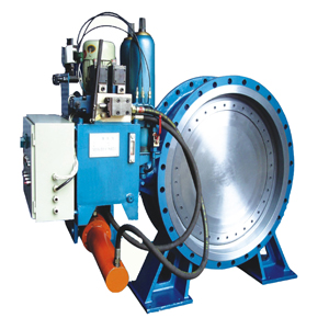 Hydraulic controlled slow closing butterfly valve