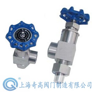 Angle welded pressure gauge valve